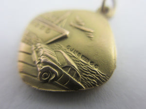 Georg Jensen 9k Gold St Christopher Pendant Charm Vintage 1970