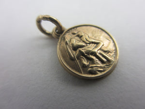 St Christopher 9k Gold Pendant Charm Vintage 1959 Chester Hallmark