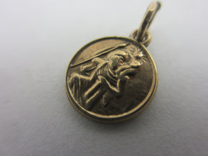 St Christopher 9k Gold Pendant Charm Vintage 1959 Chester Hallmark