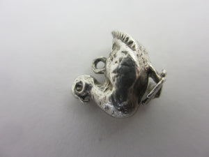 Turkey Bird Sterling Silver Charm or Pendant Vintage c1960