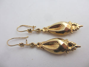 Dangling Ear Pendant Earrings 9k Gold Victorian Style