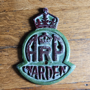 WWII ARP Warden Plaque Vintage