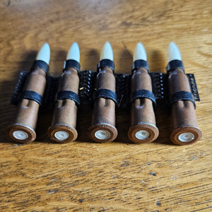 5 Dummy Practice Bullets in Copper and Plastic Vintage WWII