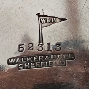 Reticulated Cake or Fruit Stand Dish English Sterling Silver by Walker & Hall Vintage Art Deco