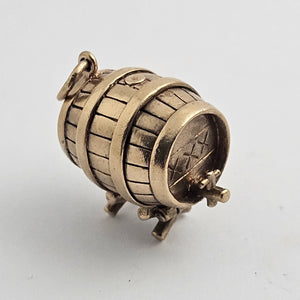 XXX Beer Barrel 9k Gold Charm or Pendant Vintage 1966