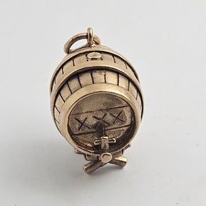 XXX Beer Barrel 9k Gold Charm or Pendant Vintage 1966