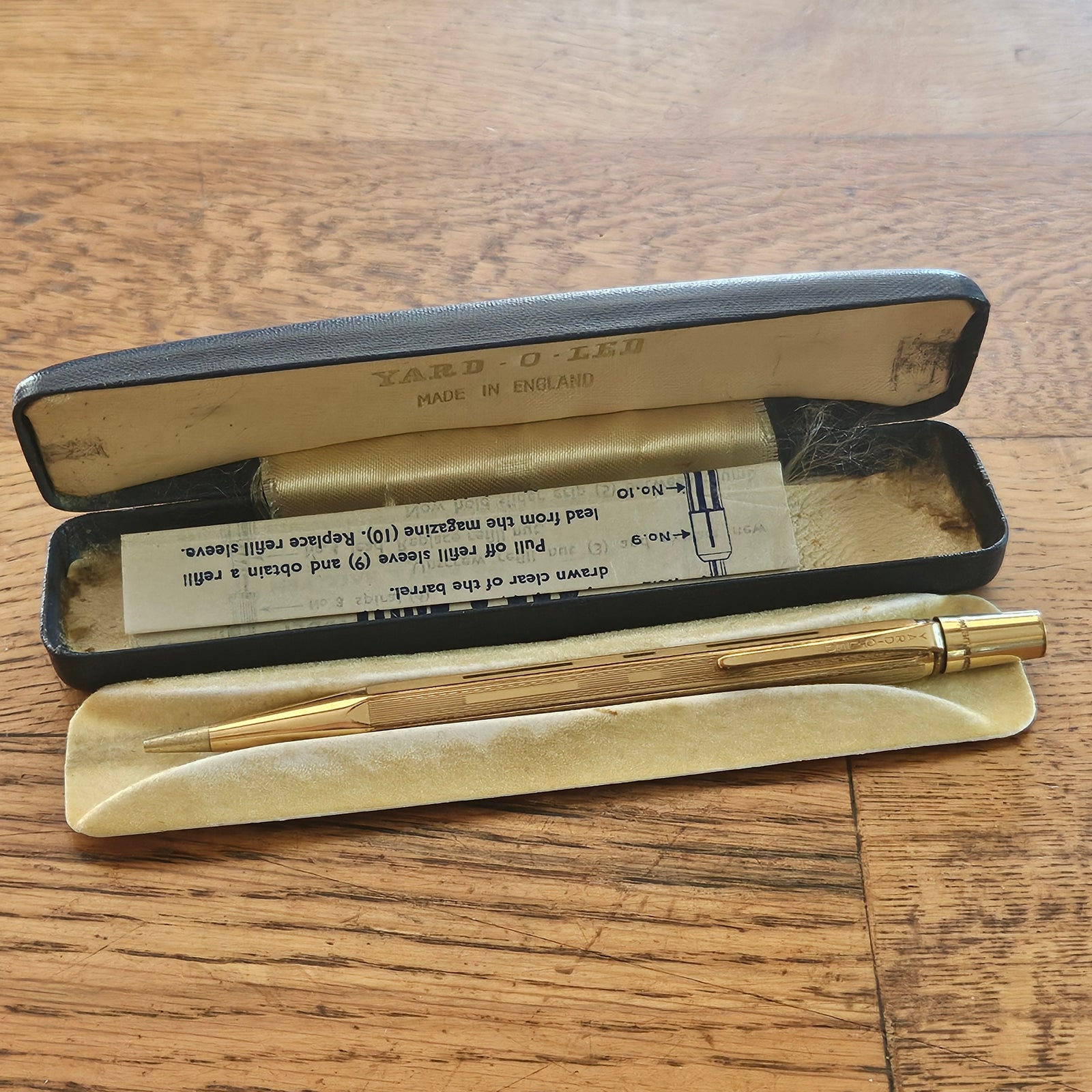 Yard O Lead Propelling Pencil in Rolled Gold Original Box and Instructions Vintage c1950
