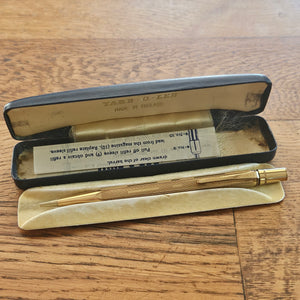 Yard O Lead Propelling Pencil in Rolled Gold Original Box and Instructions Vintage c1950