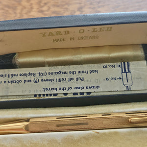 Yard O Lead Propelling Pencil in Rolled Gold Original Box and Instructions Vintage c1950