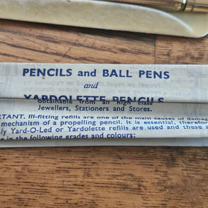 Yard O Lead Propelling Pencil in Rolled Gold Original Box and Instructions Vintage c1950