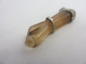 Rock Crystal Figa Hand Fist Sterling Silver Pendant Vintage c1980