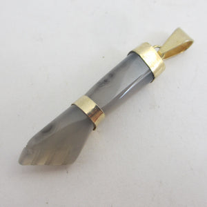 Agate Figa Hand Fist Pendant Vintage c1980