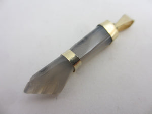 Agate Figa Hand Fist Pendant Vintage c1980