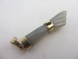 Agate Figa Hand Fist Pendant Vintage c1980