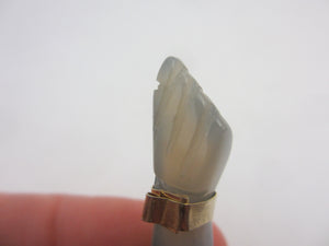 Agate Figa Hand Fist Pendant Vintage c1980