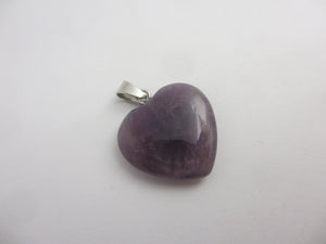 Ametyst Heart Pendant Sterling Silver Bale Vintage c1980