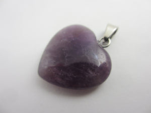 Ametyst Heart Pendant Sterling Silver Bale Vintage c1980