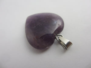 Ametyst Heart Pendant Sterling Silver Bale Vintage c1980