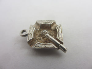 Smokers Ashtray Sterling Silver Charm or Pendant Vintage c1960