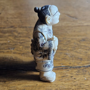 Carved Bone Japanese Netsuke Figure Vintage