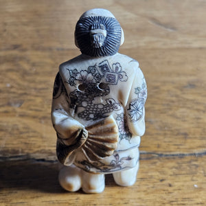 Carved Bone Japanese Netsuke Figure Vintage