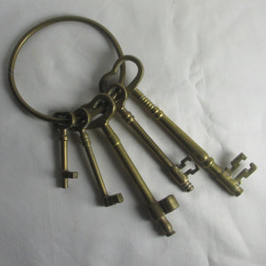 Set of 5 Brass Keys Vintage c1950