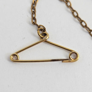 9k Gold Safety Clip Clasp Findings for Brooch or Pendant Vintage Art Deco