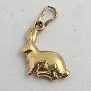 Bunny Rabbit Pendant or Charm in 18k Gold Vintage Art Deco c1920