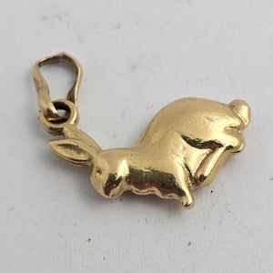 Bunny Rabbit Pendant or Charm in 18k Gold Vintage Art Deco c1920