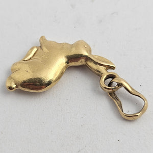 Bunny Rabbit Pendant or Charm in 18k Gold Vintage Art Deco c1920