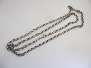 Sterling Silver Cable Link Chain Necklace 77.5cm / 30.5" Vintage Art Deco