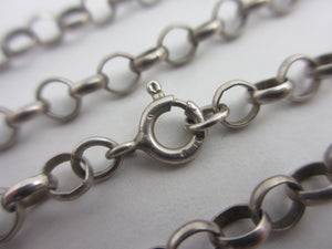 Sterling Silver Cable Link Chain Necklace 77.5cm / 30.5" Vintage Art Deco