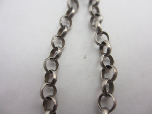 Sterling Silver Cable Link Chain Necklace 77.5cm / 30.5" Vintage Art Deco