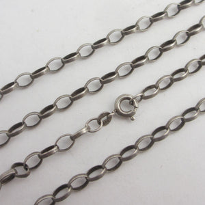 Sterling Silver Cable Link Chain Necklace 62.0cm / 24.4" Vintage Art Deco