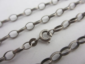 Sterling Silver Cable Link Chain Necklace 62.0cm / 24.4" Vintage Art Deco