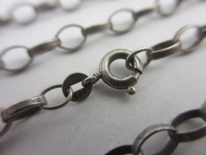 Sterling Silver Cable Link Chain Necklace 62.0cm / 24.4" Vintage Art Deco