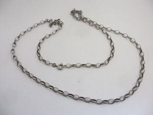 Sterling Silver Cable Link Chain Necklace 62.0cm / 24.4" Vintage Art Deco