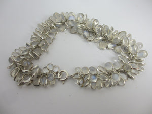 Multi Cabochon Moonstone Drops in Sterling Silver Pendant Charm Bracelet Vintage c1980
