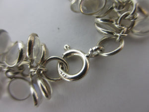 Multi Cabochon Moonstone Drops in Sterling Silver Pendant Charm Bracelet Vintage c1980