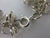 Multi Cabochon Moonstone Drops in Sterling Silver Pendant Charm Bracelet Vintage c1980