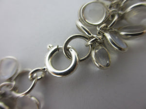 Multi Cabochon Moonstone Drops in Sterling Silver Pendant Charm Bracelet Vintage c1980