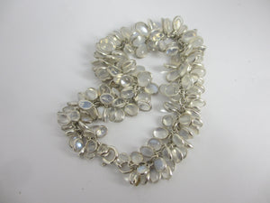 Multi Cabochon Moonstone Drops in Sterling Silver Pendant Charm Bracelet Vintage c1980