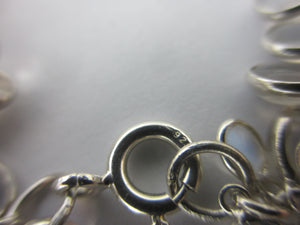 Multi Cabochon Moonstone Drops in Sterling Silver Pendant Charm Bracelet Vintage c1980