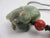 Carved Jade Elephant Cinnabar Lacquer Bead Pendant Charm Fob Vintage Art Deco