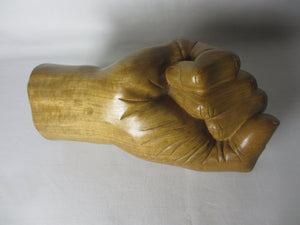 Carved Walnut Hand or Fist Figure Vintage c1970