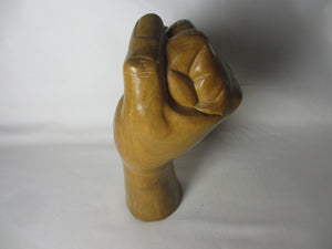 Carved Walnut Hand or Fist Figure Vintage c1970