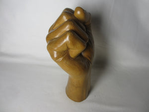 Carved Walnut Hand or Fist Figure Vintage c1970