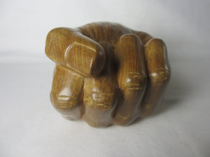 Carved Walnut Hand or Fist Figure Vintage c1970