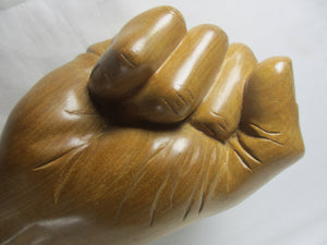 Carved Walnut Hand or Fist Figure Vintage c1970