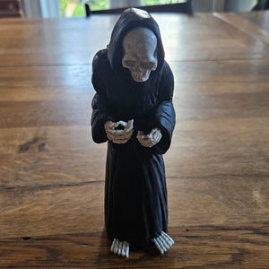 Grim Reaper Contemporary Carved Wood and Antler Vintage